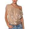 Front View My World Asymmetrical Sequin Top