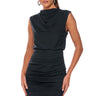 Front View Mylah Mock Neck Draped Mini Dress