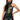 Front View Mystery Girl Sleeveless Sequin Hooded Top In Green Multi