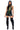 Back View Mystery Girl Sleeveless Sequin Hooded Top In Green Multi