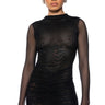 Front View Mystery Woman Mesh Longsleeve Dress