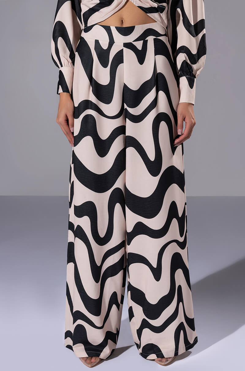 Front View Mystical Ways Wavy Palazzo Pant