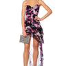 Front View Nadia Asymmetrical High Low Ruffle Maxi Dress