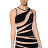 Front View Nadine Illusion Rhinestone Mesh Mini Dress