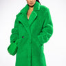 Front View Naomi Luxe Woolish Trench In Kelly Green