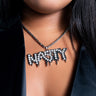 Front View Nasty Rhinestone Necklace