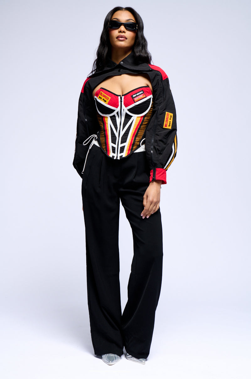 Full View Need For Speed Zip Up Front Corset Top