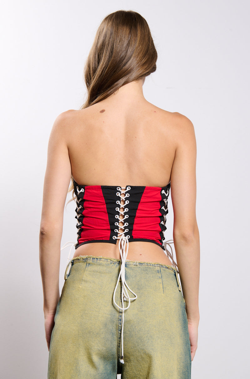 Extra View Need For Speed Zip Up Front Corset Top