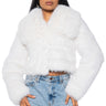 Front View Nefty Soft Faux Fur Jacket In White