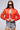 Front View Never Better Quilted Satin Bomber In Red