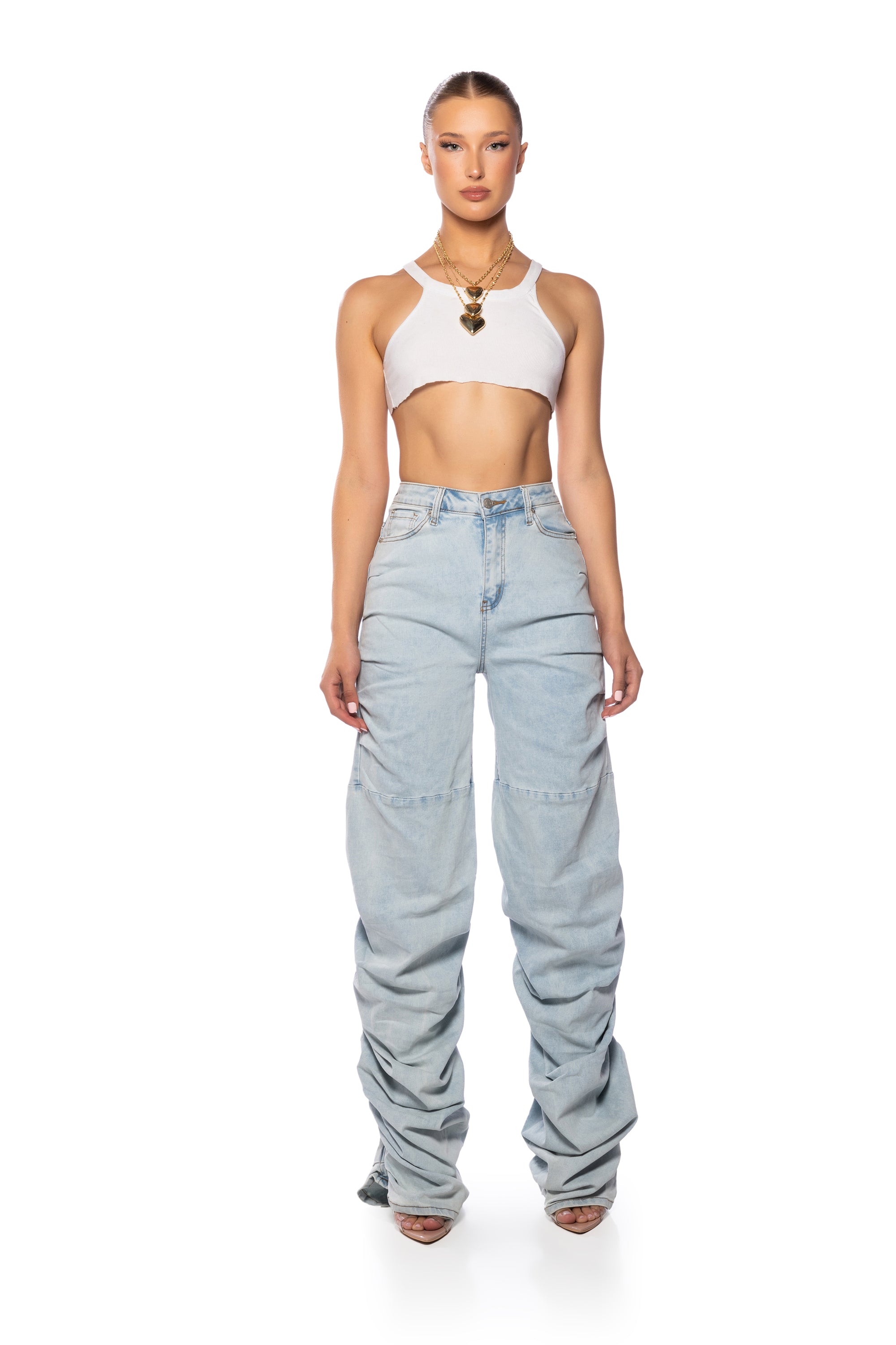 Extra View Never Change Ruched Relaxed Fit Jeans