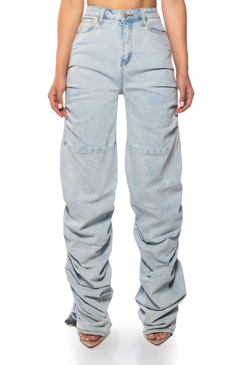 Side View Never Change Ruched Relaxed Fit Jeans