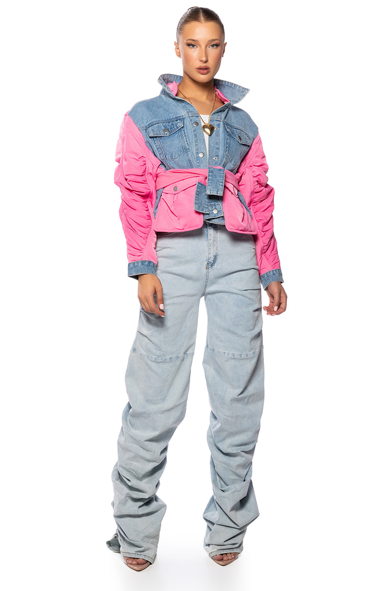 Full View Never Change Ruched Relaxed Fit Jeans