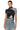 Front View Never Distracted Textured Short Sleeve Mock Neck Tee