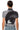 Full View Never Distracted Textured Short Sleeve Mock Neck Tee