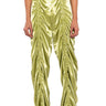 Front View Never Regular Cinched Satin High Rise Pants