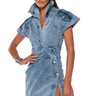 Front View Never Too Much Denim Mini Dress