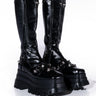 Front View New Kids Flatform Boot In Black