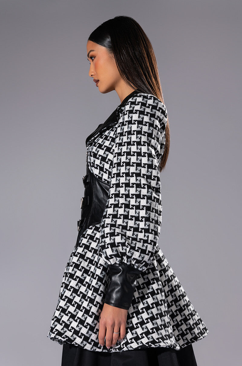 NEW ON THE BLOCK HOUNDSTOOTH MINI DRESS AKIRA NEW ON THE BLOCK HOUNDSTOOTH MINI DRESS AKIRA