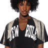 Front View New Rules Rhinestone Detail Tshirt