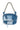 Back View New Shapes Patchwork Denim Purse With Rhinestone Strap