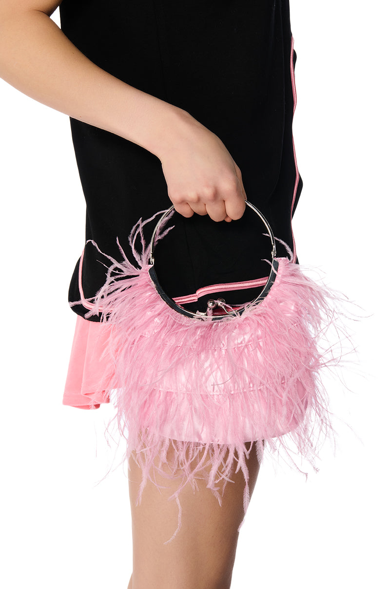 NEW YEAR SAME ME FEATHER PURSE IN PINK view 0
