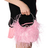 Front View New Year Same Me Feather Purse In Pink