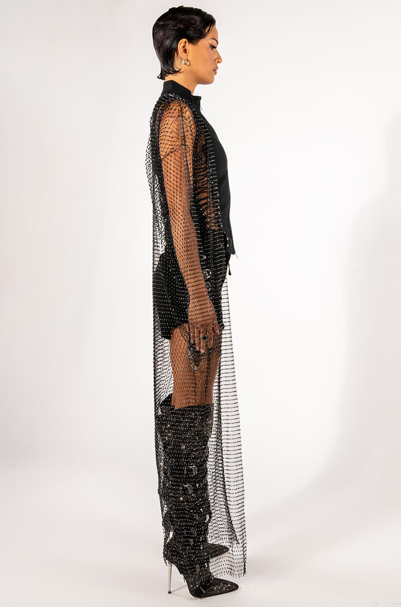 Back View Next Stop Miami Rhinestone Duster