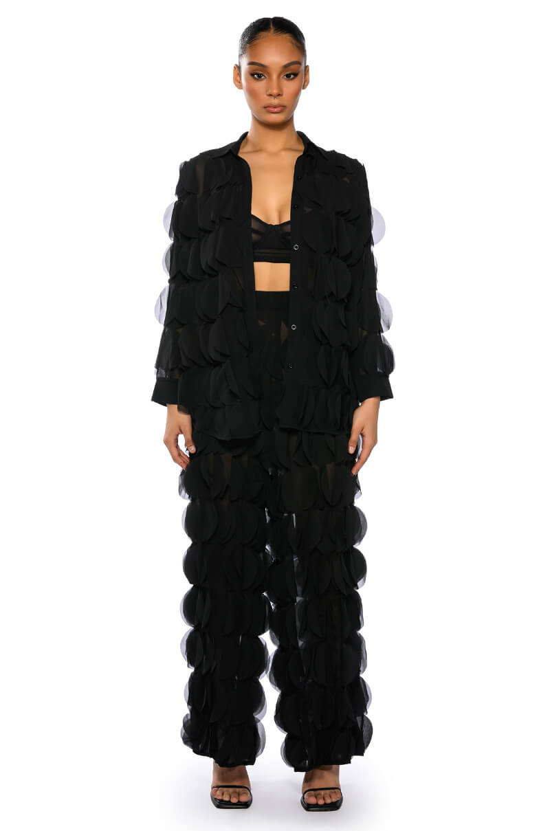 Back View Next Time Textured Wide Leg Pant 2