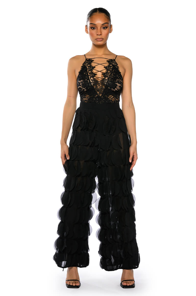 Detail View Next Time Textured Wide Leg Pant 3