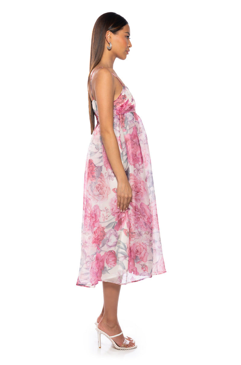 NICOLE FLORAL MIDI DRESS AKIRA NICOLE FLORAL MIDI DRESS AKIRA