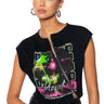 Front View Night At The Disco Zipper Detail Cut Off Sweatshirt