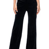 Front View Night Moves Velvet Wide Leg Trouser In Black