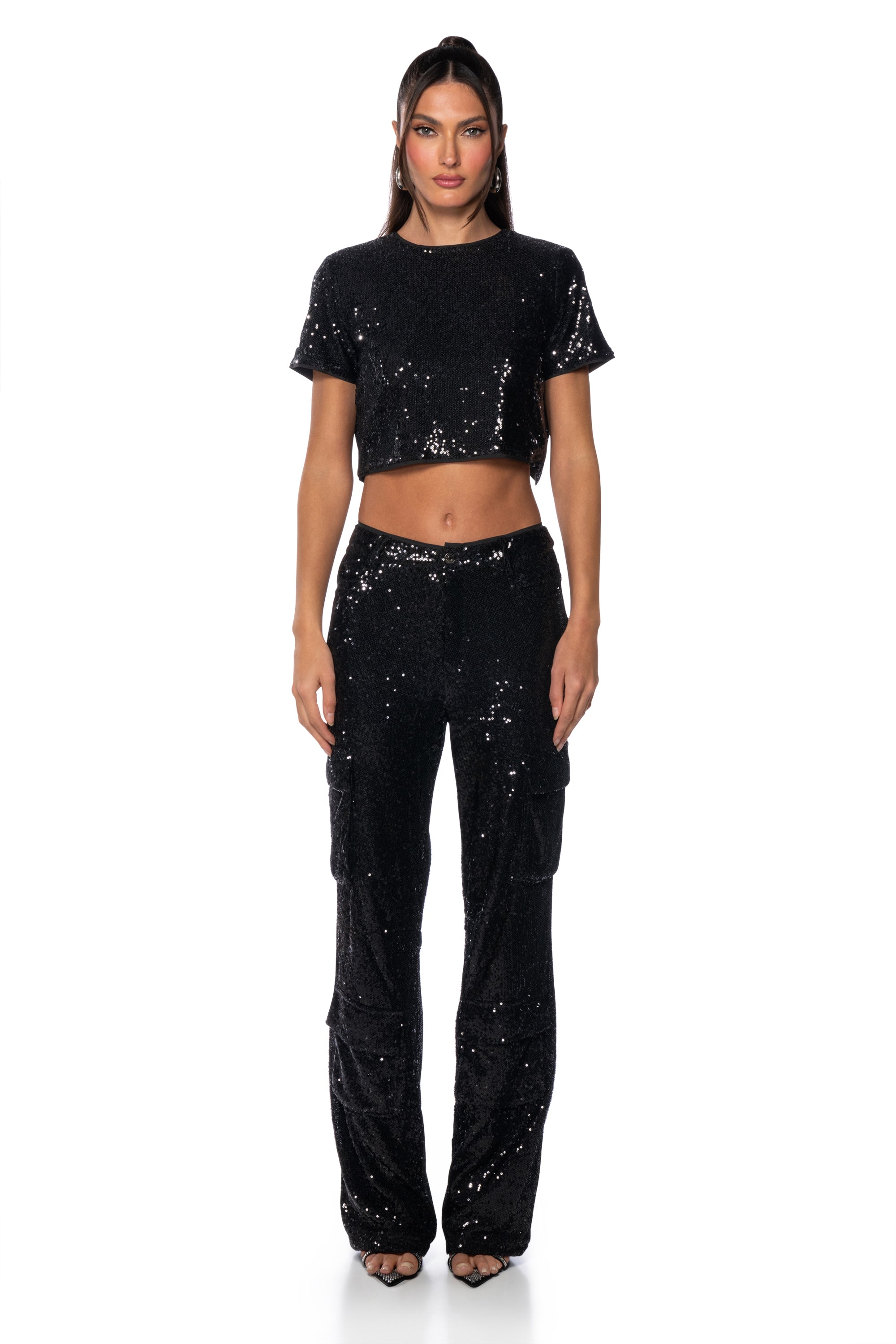 Extra View Night Of Nights Sequin Cargo Pant