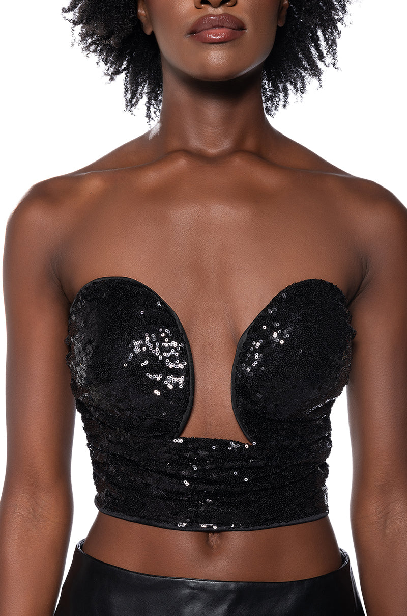 Full View Night Out Sequin Corset Top