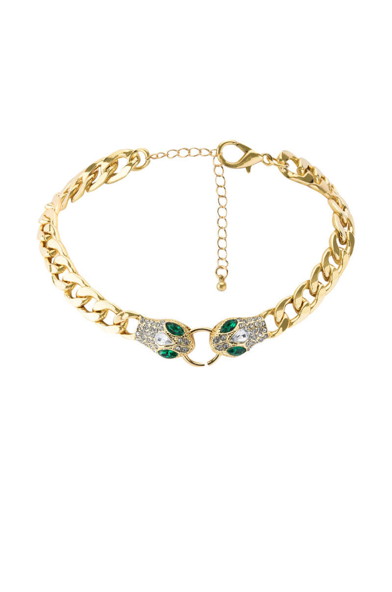 Side View Nikki Snake Head Choker