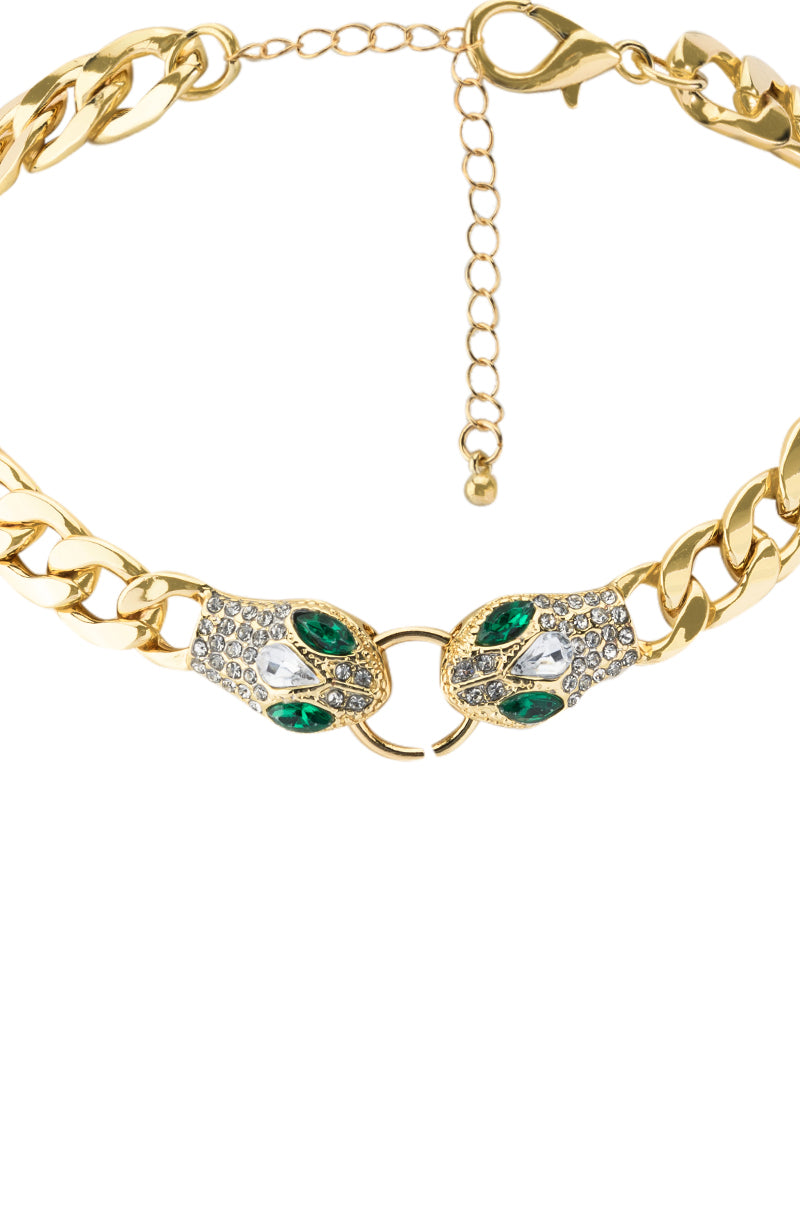 Back View Nikki Snake Head Choker