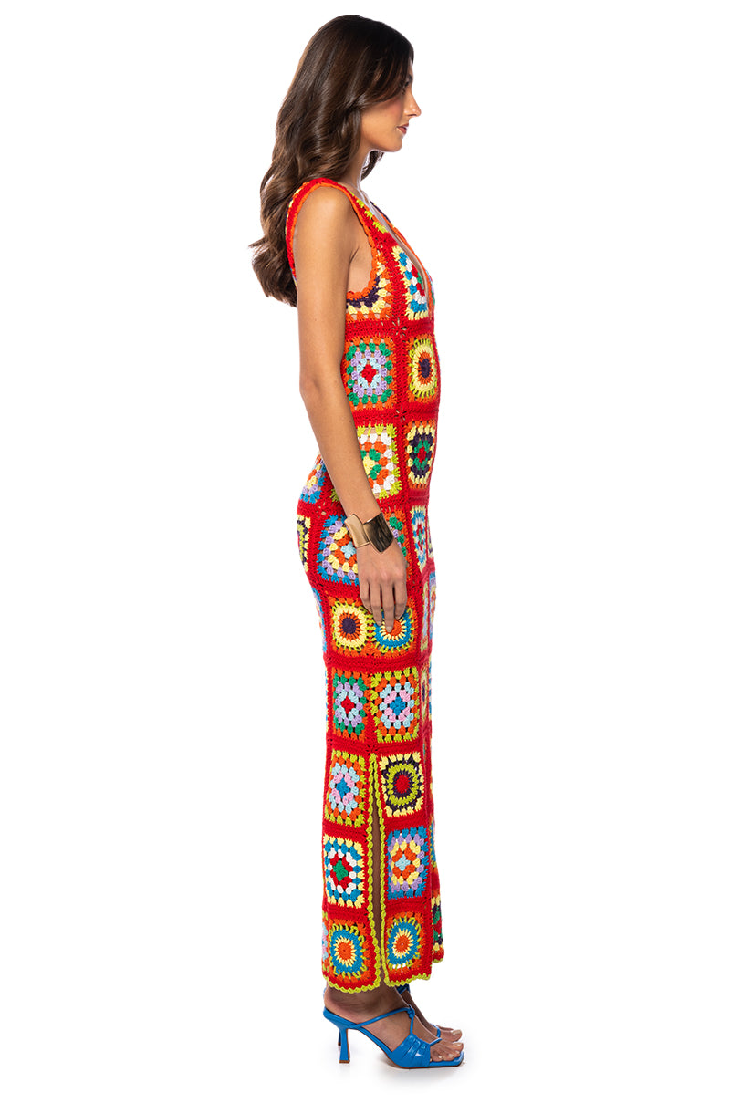 Back View Nini Crochet Tank Maxi Dress 4