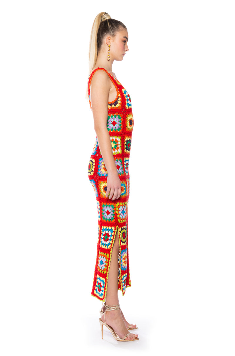 Back View Nini Crochet Tank Maxi Dress 5