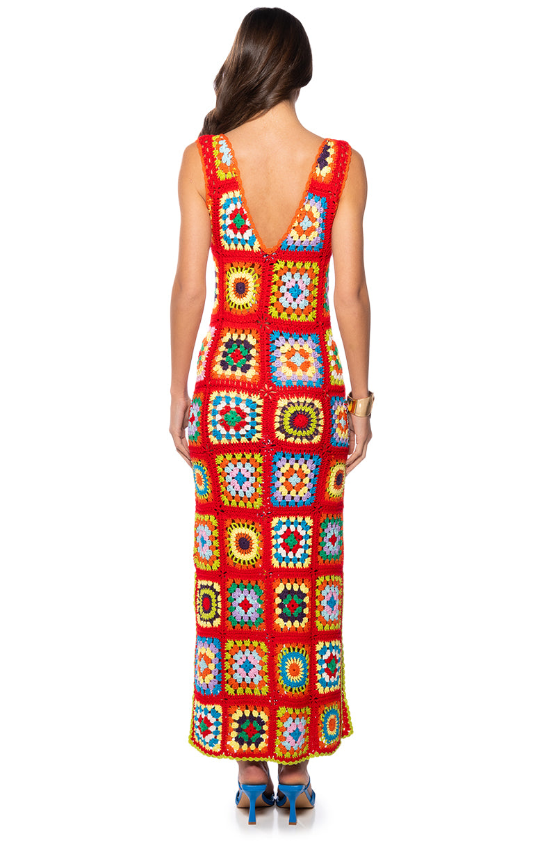 Detail View Nini Crochet Tank Maxi Dress 6