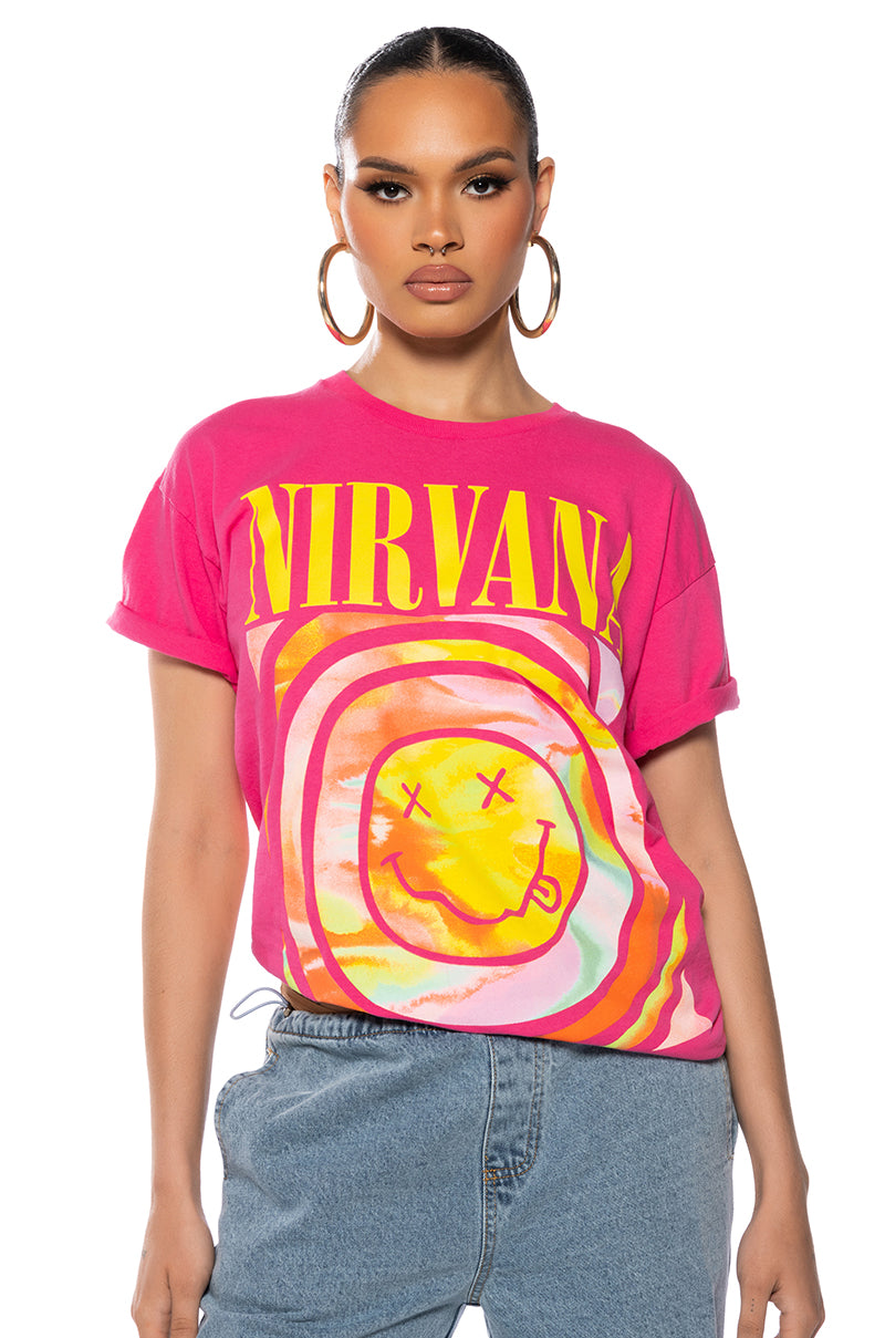 Front View Nirvana Official Logo Oversized Band Tee 0