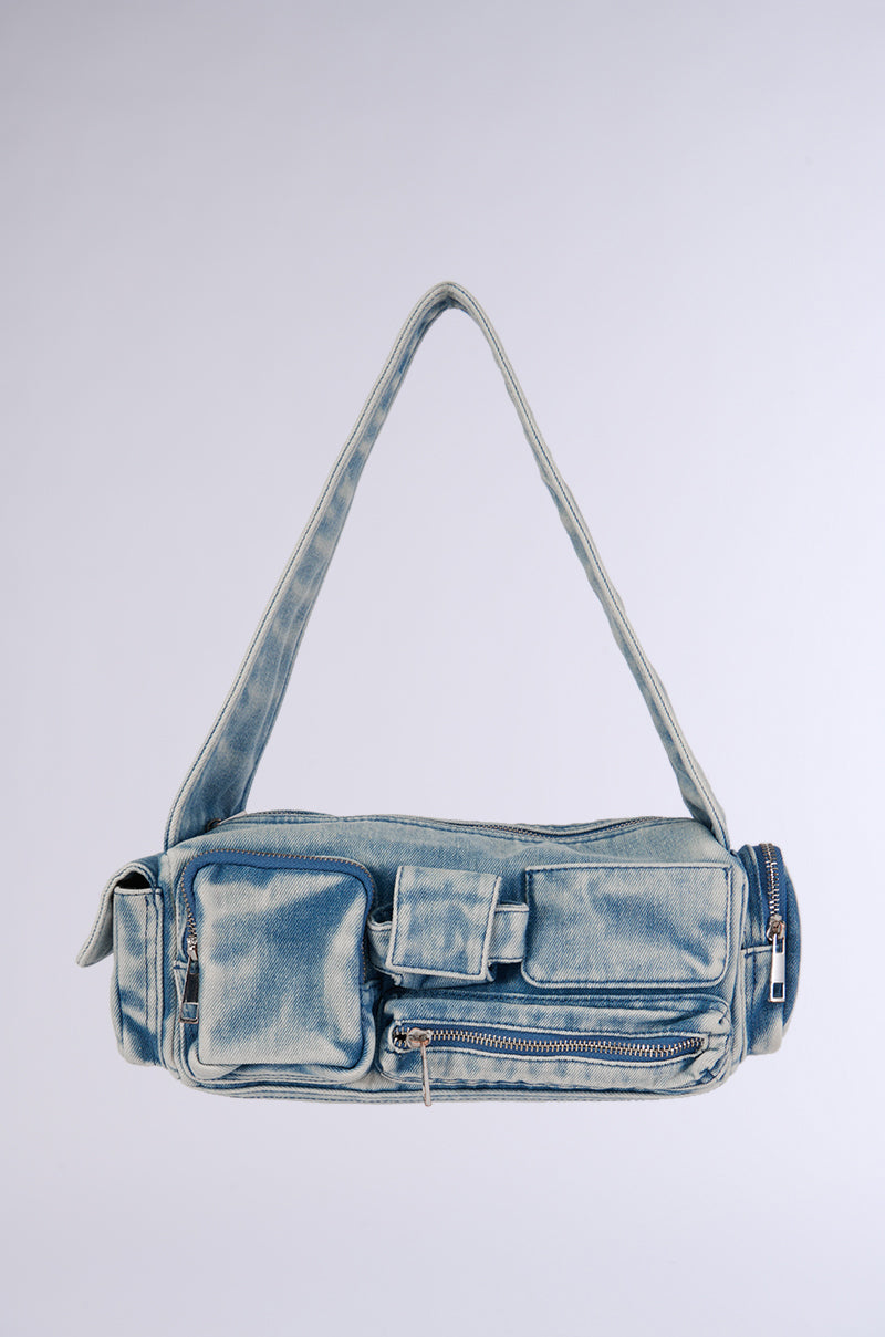 Side View No Blues Denim Cargo Purse 0