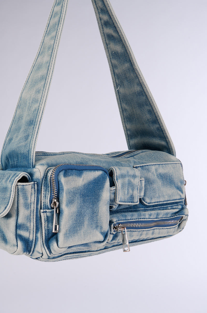 Full View No Blues Denim Cargo Purse