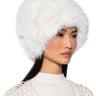 Front View No Budget Foldover Faux Fur Beanie In Ivory