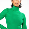 Front View No Doubt About It Crop Ribbed Turtleneck Top