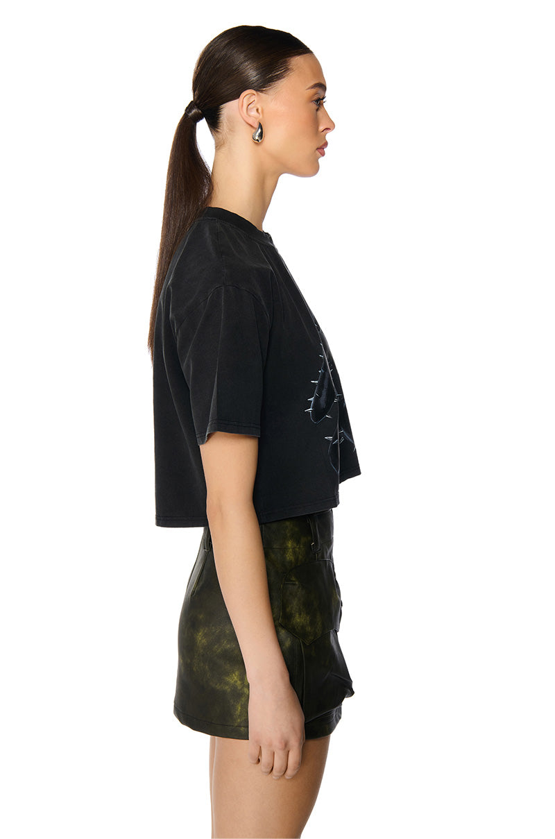 Back View No Hugs Boxy Graphic T Shirt