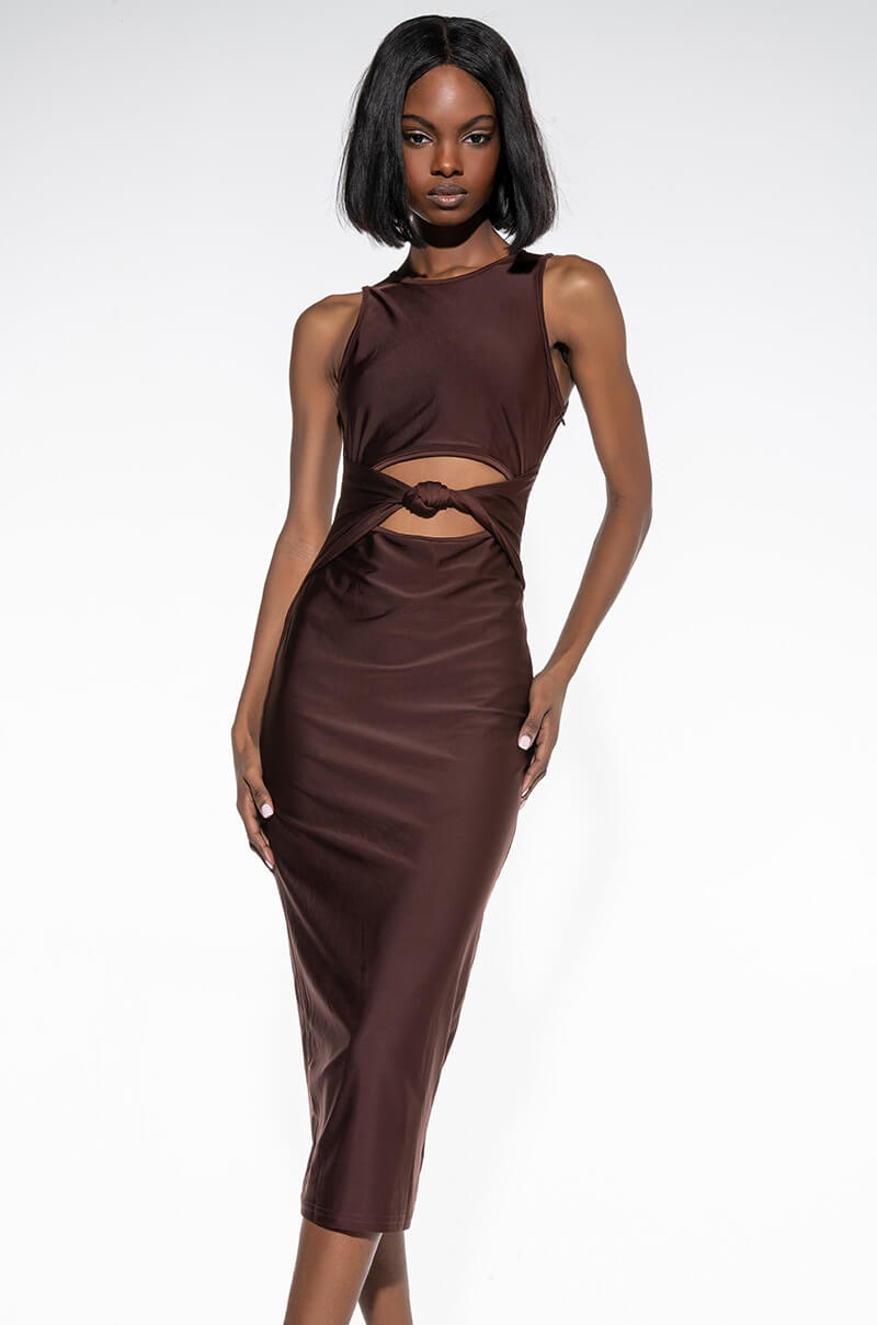 Front View No Promises Midi Dress