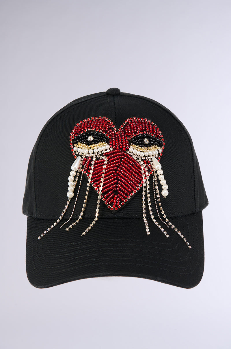 Back View No Tears Embellished Hat