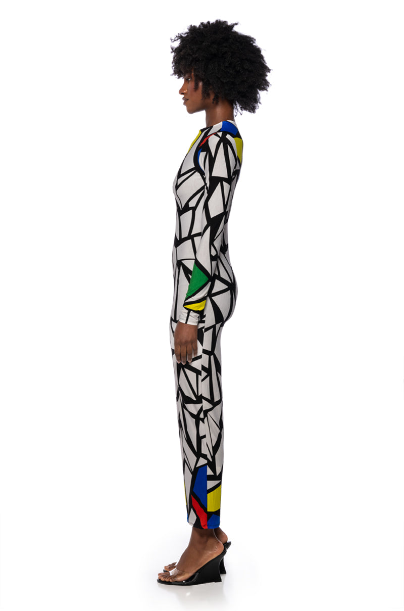 Back View Noah Long Sleeve Maxi Dress