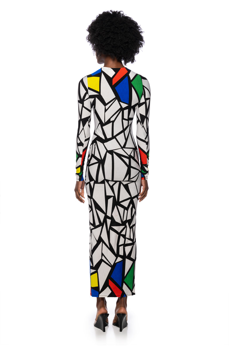 Detail View Noah Long Sleeve Maxi Dress